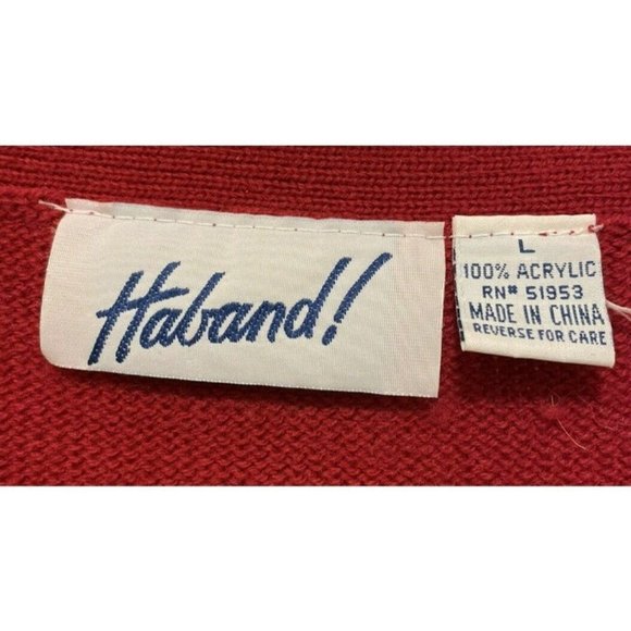 Vintage Haband Mens Sweater Vest Red M Acrylic Size Large Street Wear Vest - Picture 4 of 4